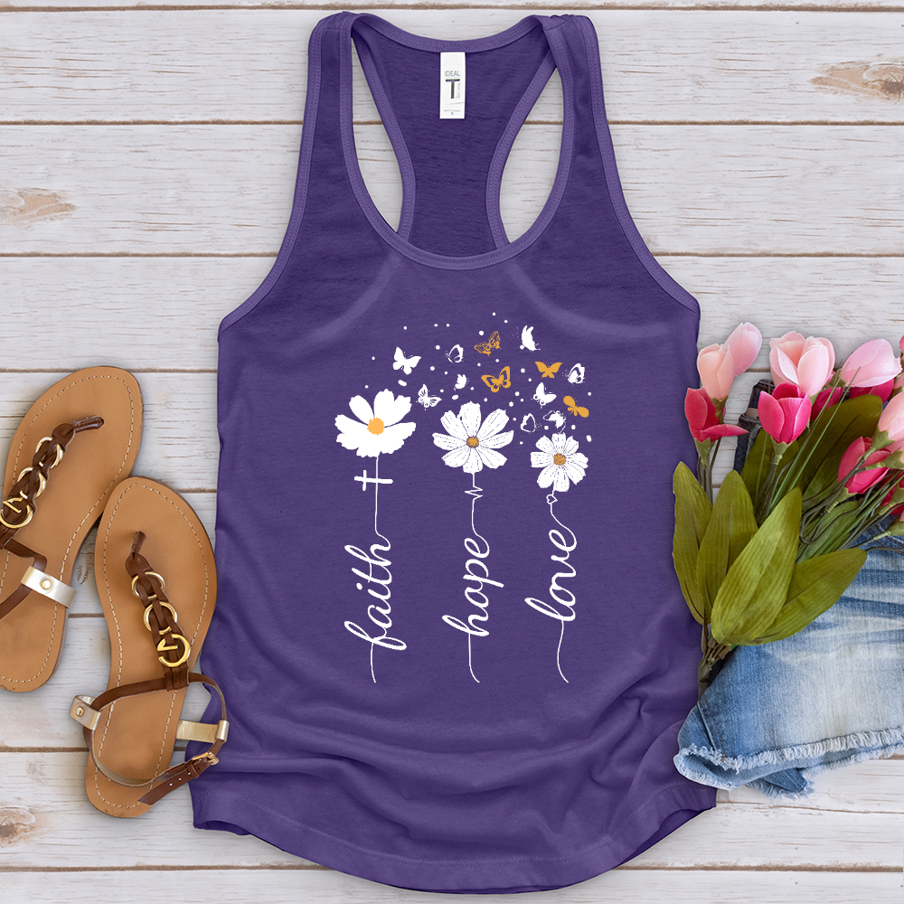 Faith, Hope, Love, Floral Tank Top