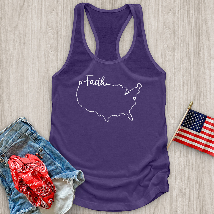 Faith With USA Map Tank Top