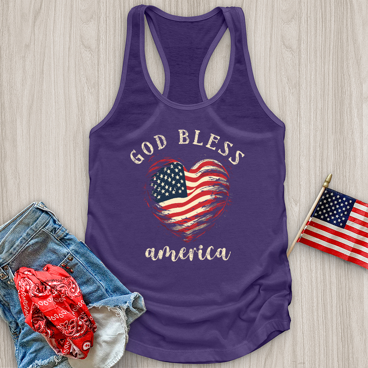 God Bless Waving Flag Tank Top