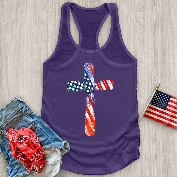 Red White Blue Cross Tank Top