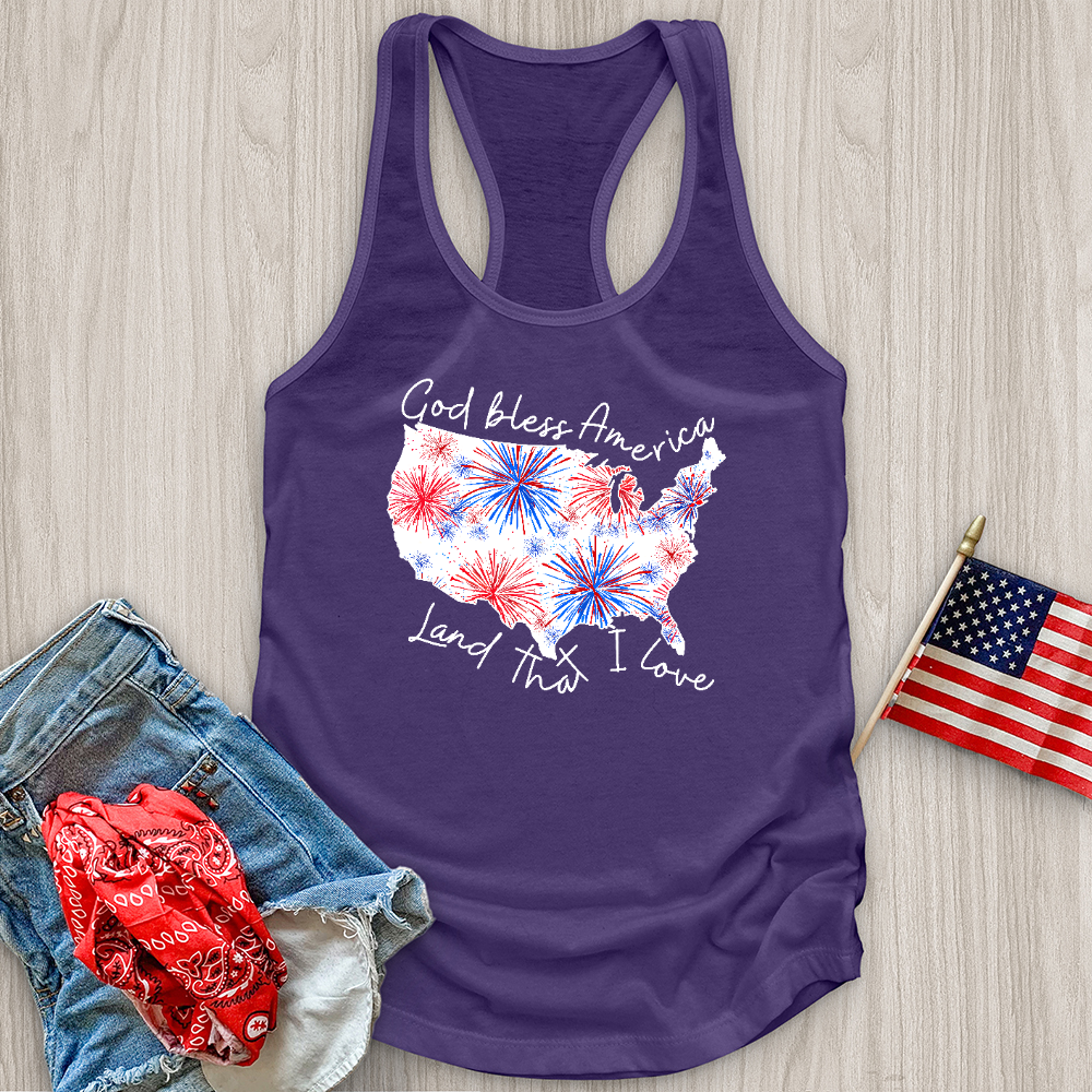 God Bless Fireworks Variation W Tank Top