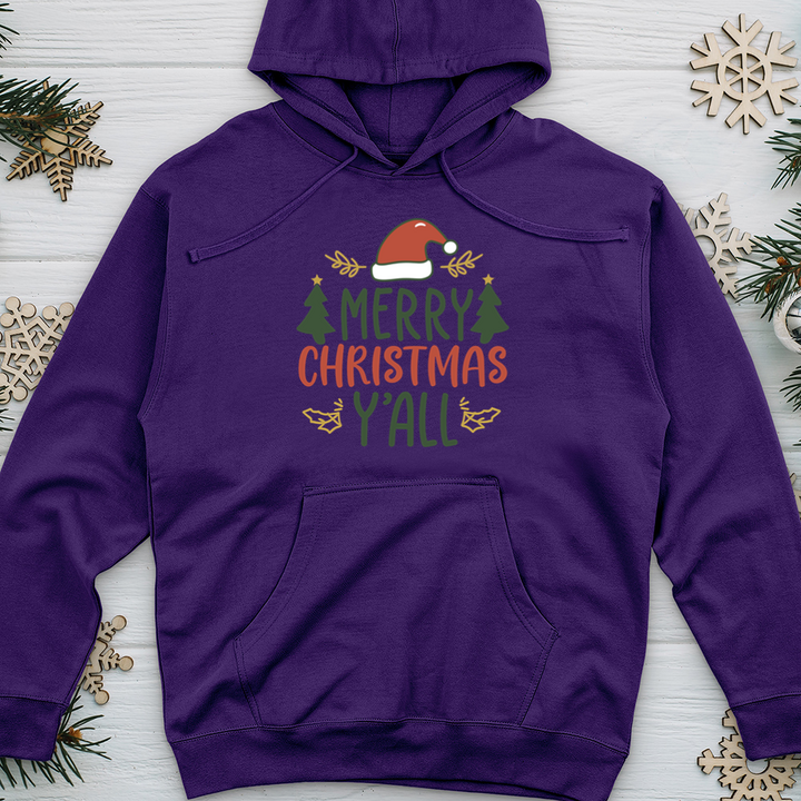 Merry Christmas Y’all Midweight Hooded Sweatshirt