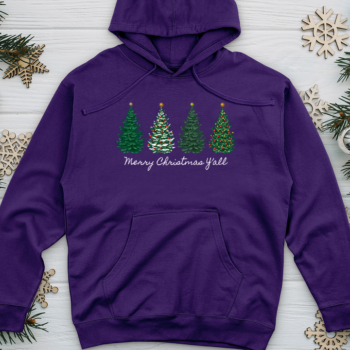 Merry Christmas Y'all Pines Midweight Hooded Sweatshirt