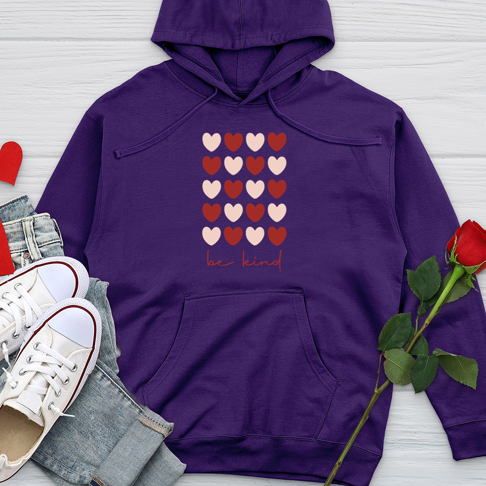 Be Kind Heart 01 Midweight Hooded Sweatshirt