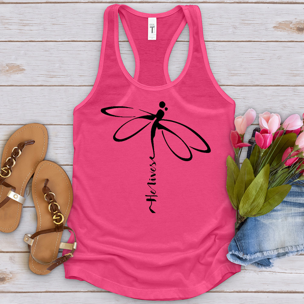 He Lives Dragonfly Tank Top