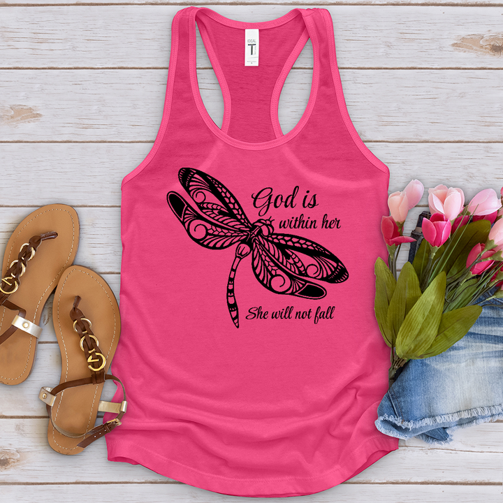 She Will Not Fall Dragonfly Tank Top