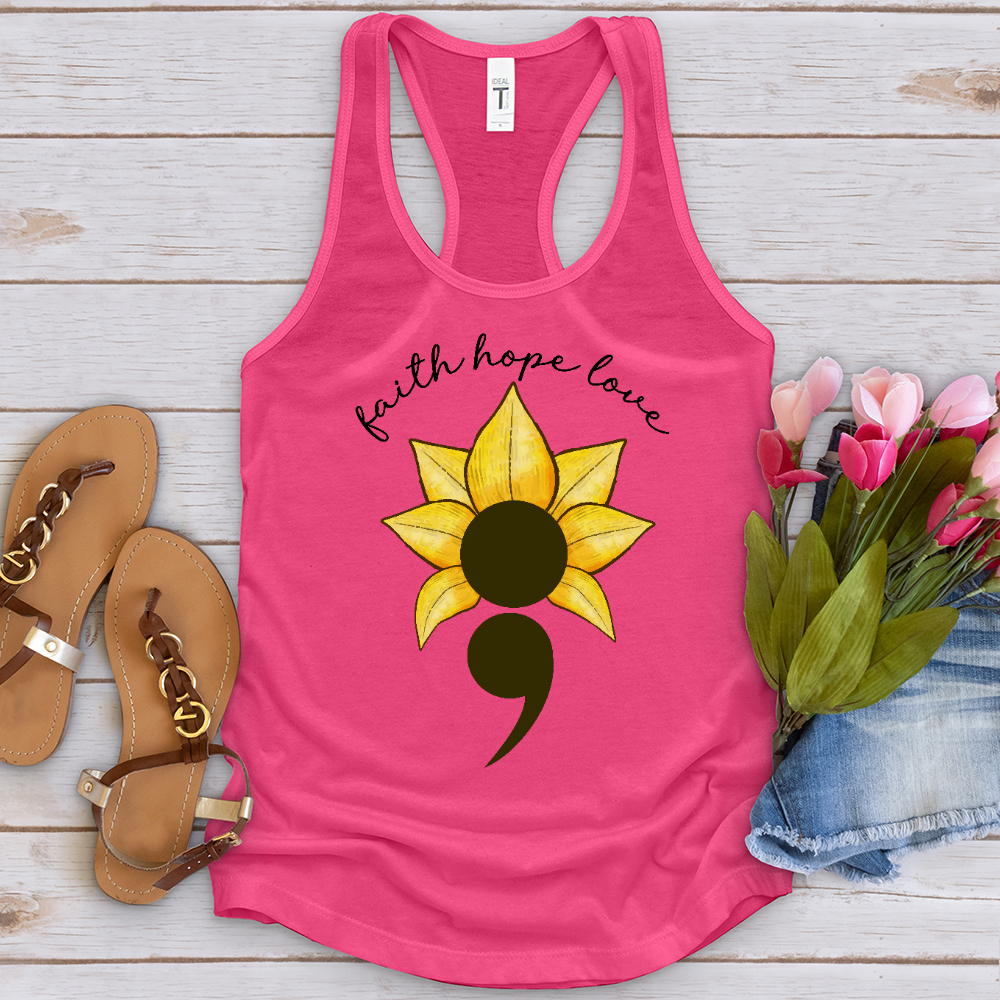 Faith Hope Love Semicolon Tank Top