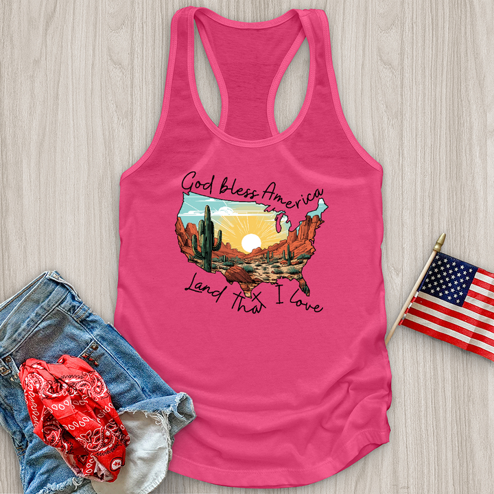 God Bless Flower Desert Variation Tank Top