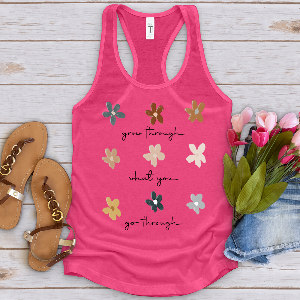 Grow Through Flower Pattern Tank Top