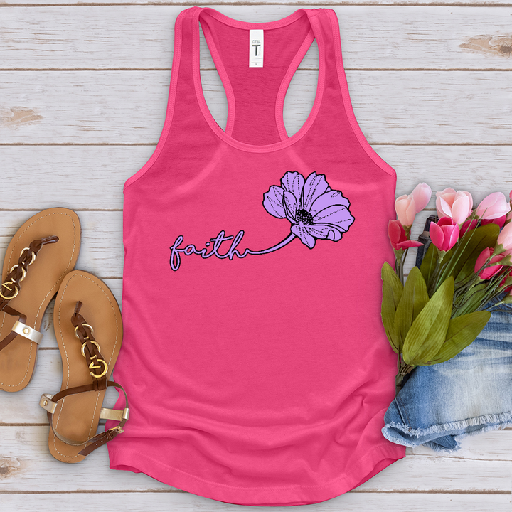 Faith Purple Flower Tank Top