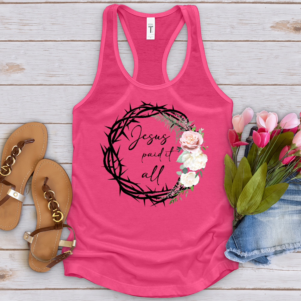 Jesus Paid It All Wreath Tank Top