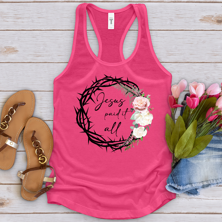 Jesus Paid It All Wreath Tank Top