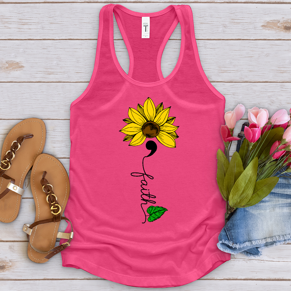 Faith Semicolon Sunflower Tank Top