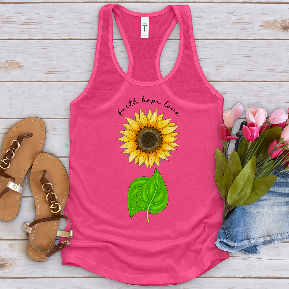 Faith Hope Love Sunflower Tank Top