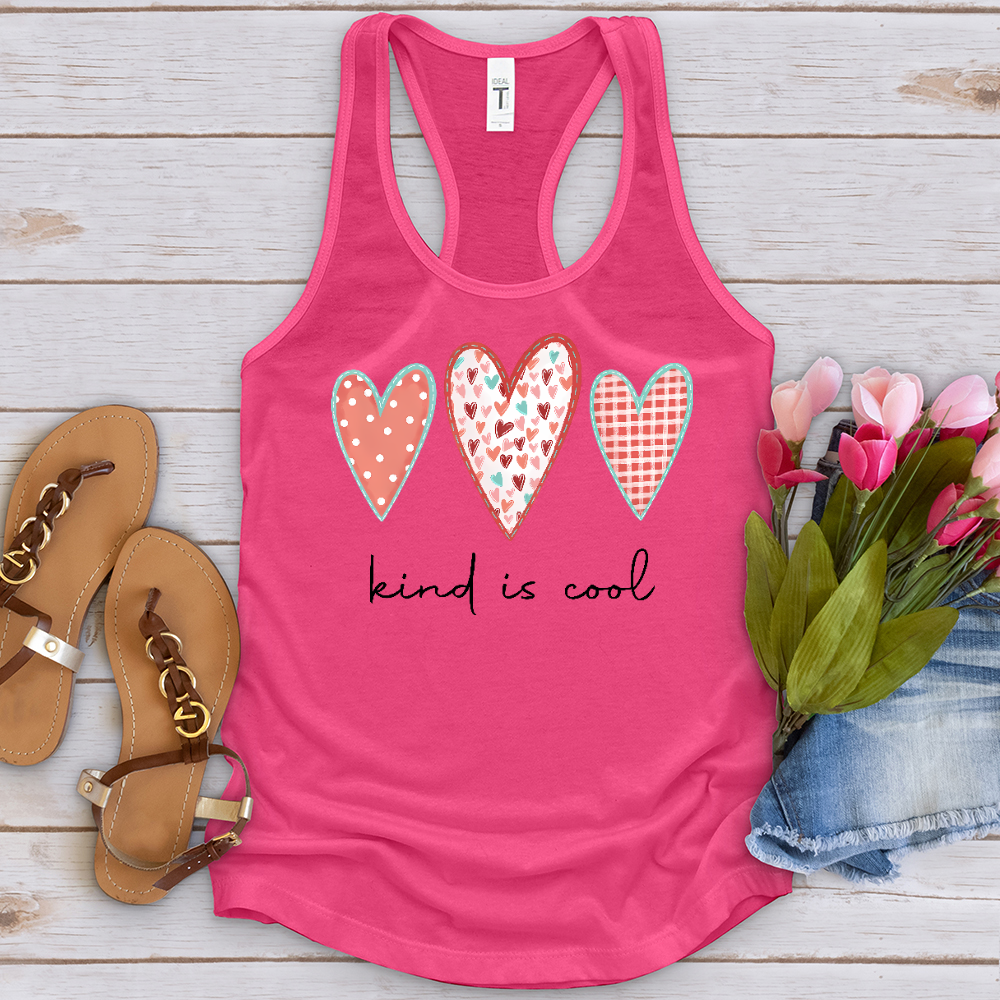 Kind Is Cool Pink Hearts Tank Top