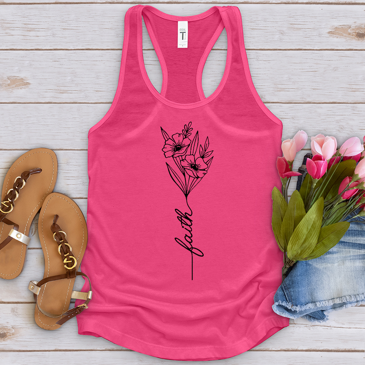 Faith Spring Flower Bouquet Tank Top