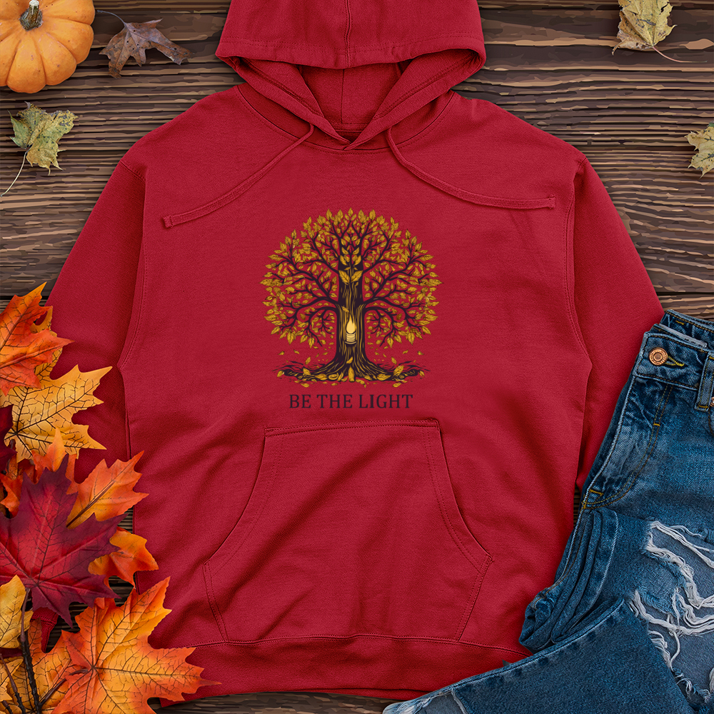 Be The Light Fall Themes Tree 01 Midweight Hooded Sweatshirt