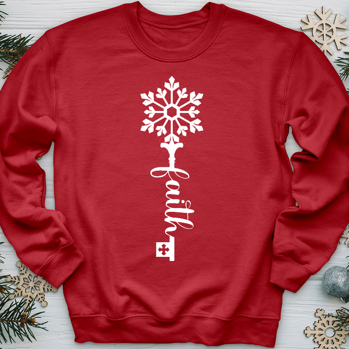 Faith Is The Key Snowflake Crewneck