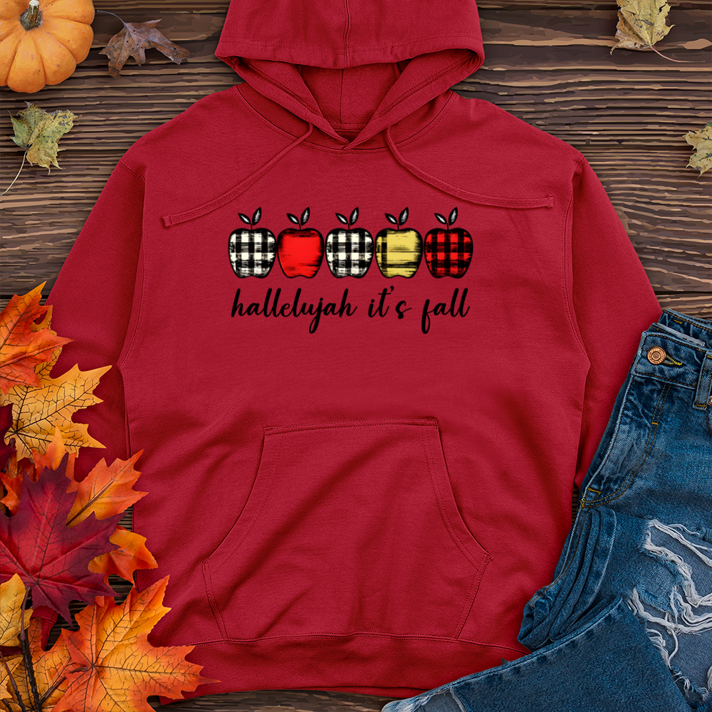 Retro Apple Farm Checkered Row Midweight Hooded Sweatshirt