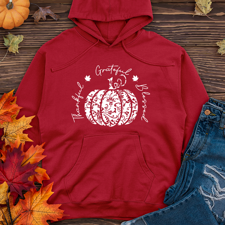 TGB White Floral Pumpkin Midweight Hoodie