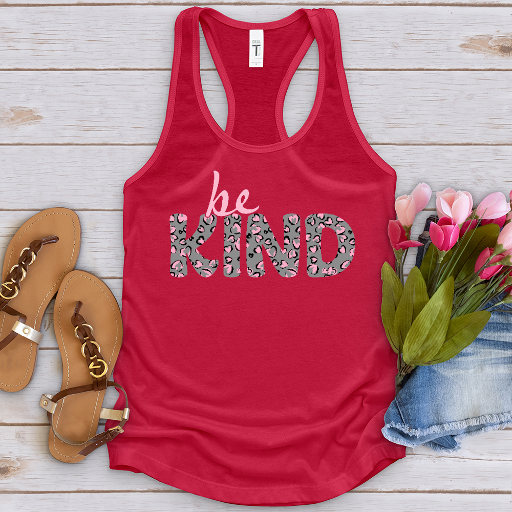 Be Kind Pink Leopard Print Tank Top