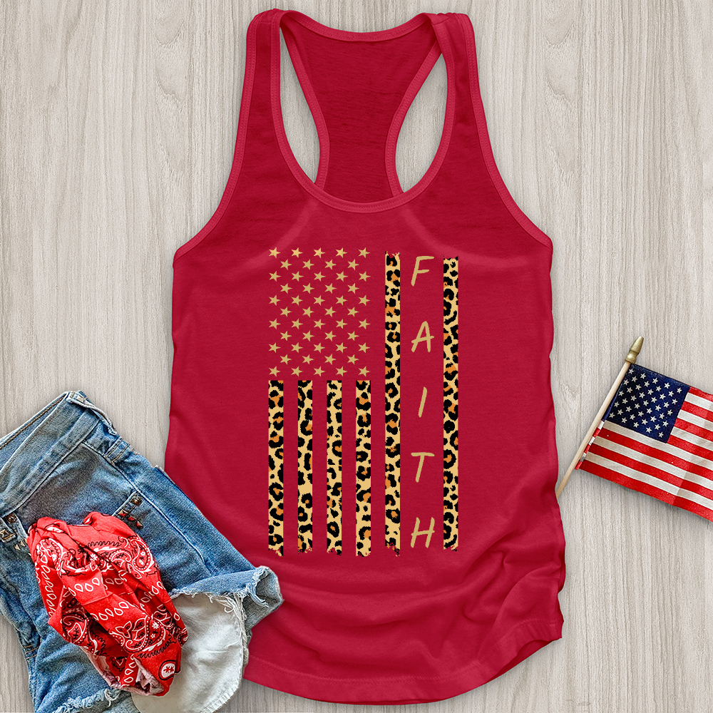 Faith Leopard Flag Tank Top