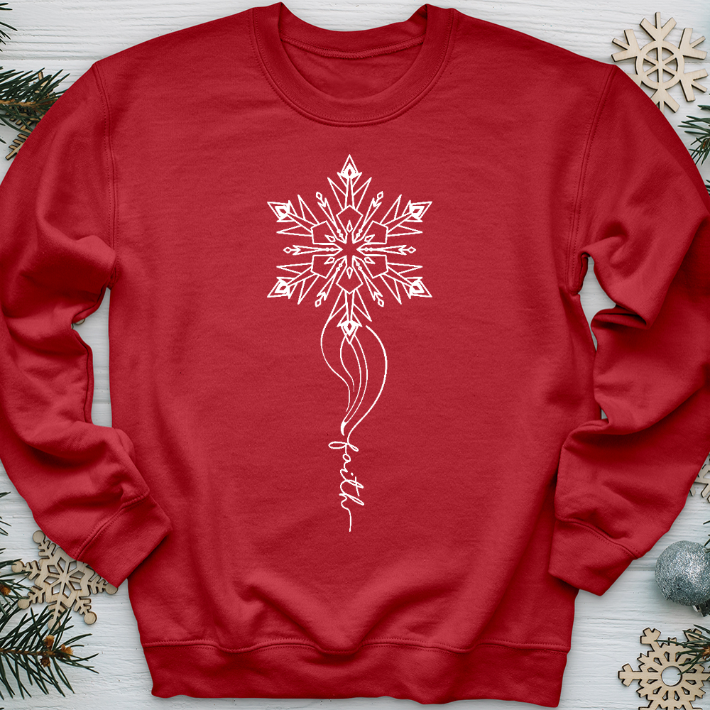 Wispy Snowflake Faith Crewneck