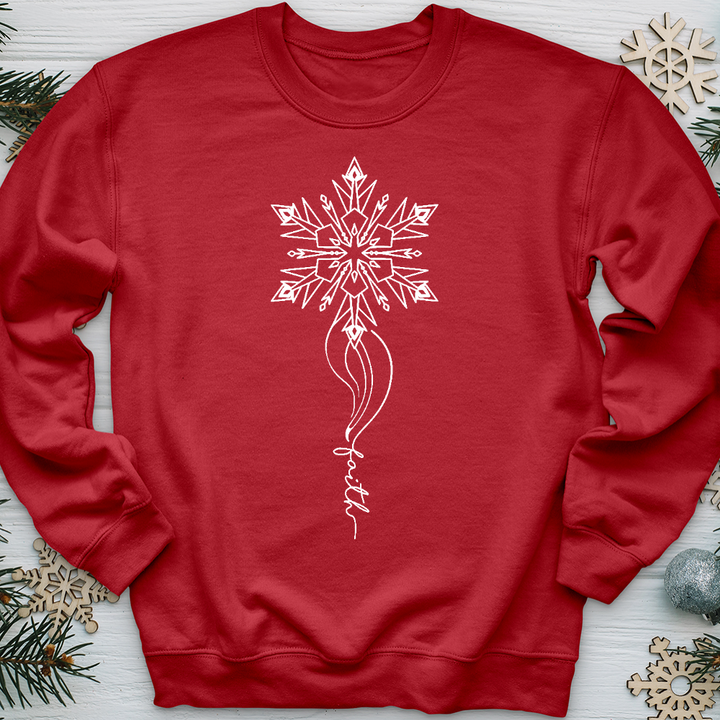 Wispy Snowflake Faith Crewneck