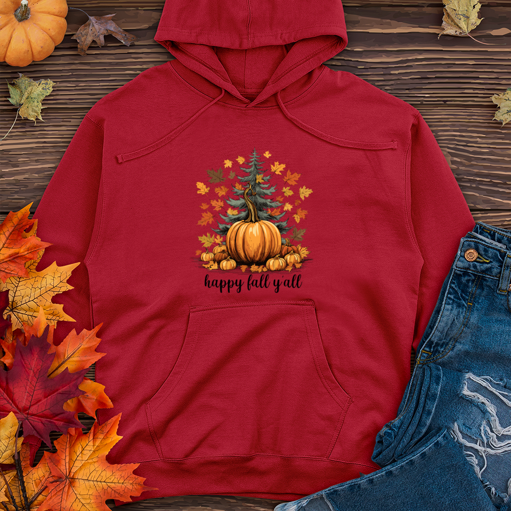 Vintage Harvest Pine Tree Midweight Hooded Sweatshirt