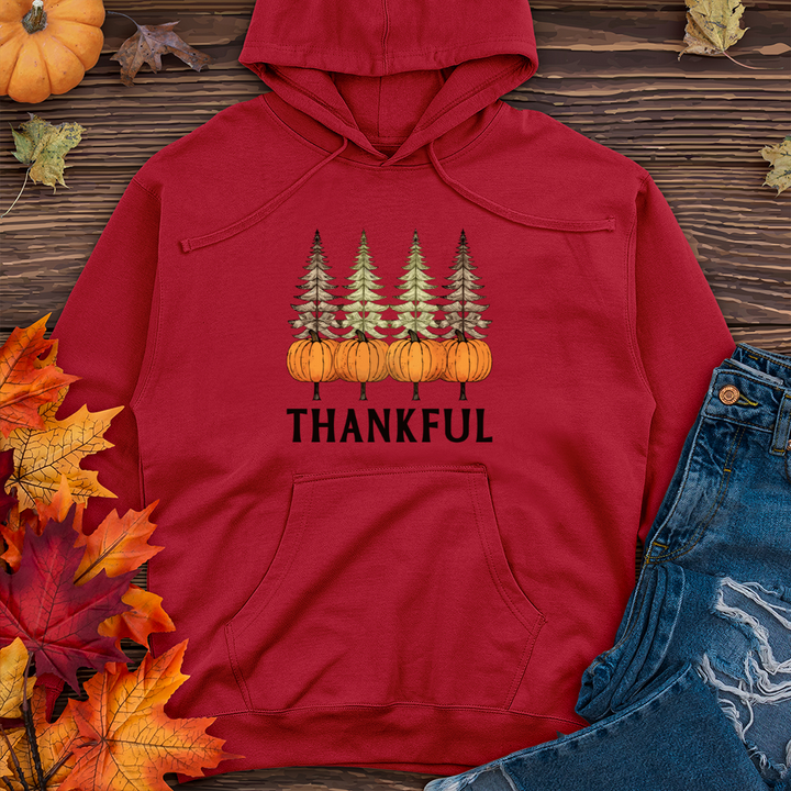 Retro Harvest Trio Pine Trees Midweight Hooded Sweatshirt