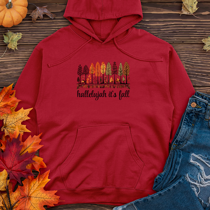 Enchanted Woodland Fall Icons Midweight Hooded Sweatshirt