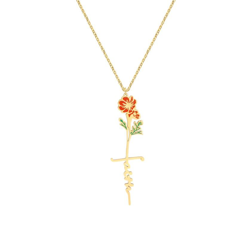 Red & Green Gold Faith Necklace