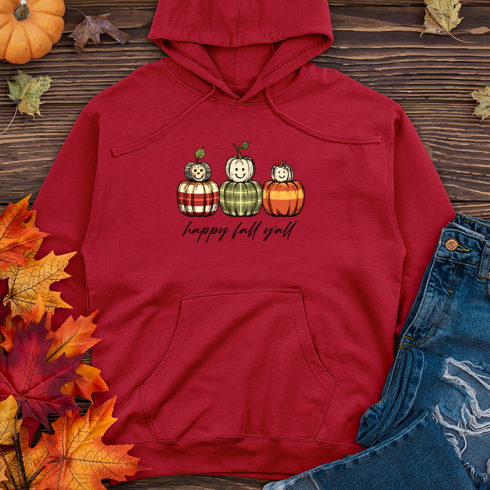 Happy fall yall Midweight Hooded Sweatshirt