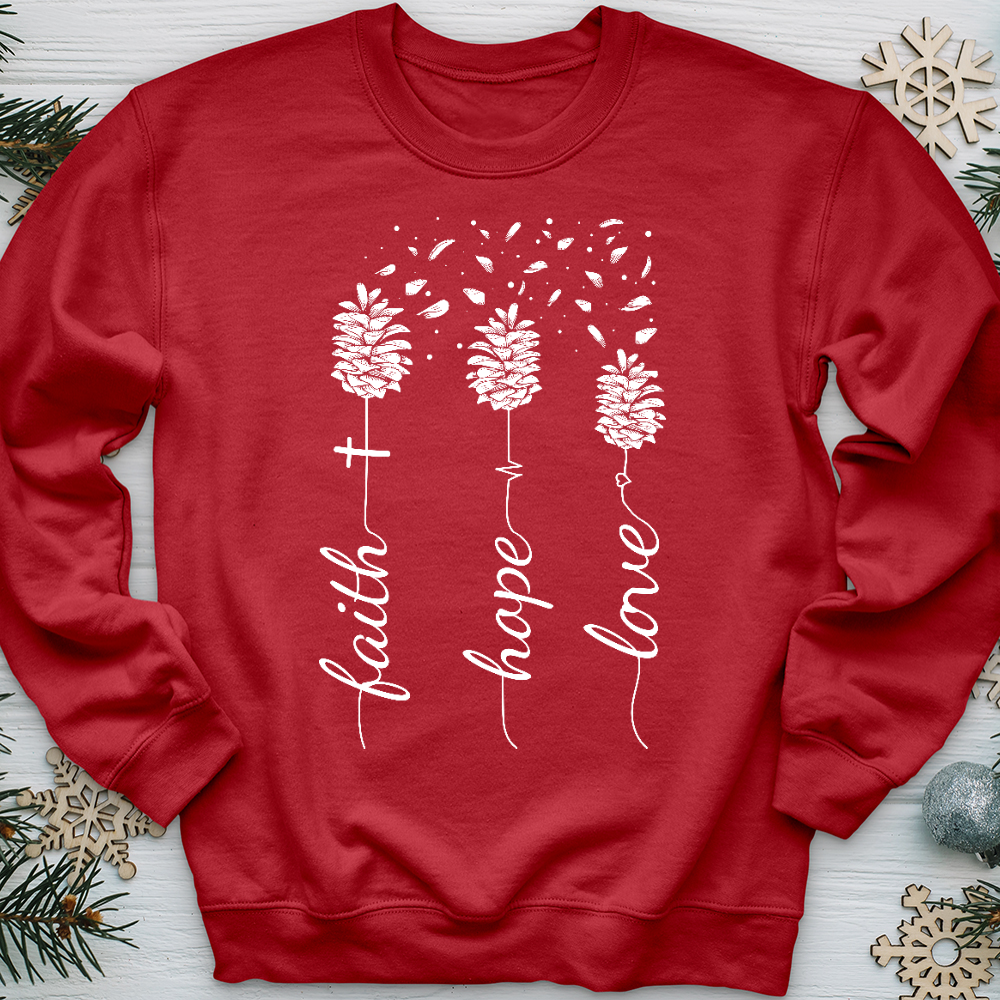 Faith Hope Love Pinecones Crewneck