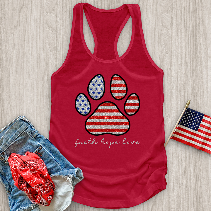 American Faith Paw Print Tank Top