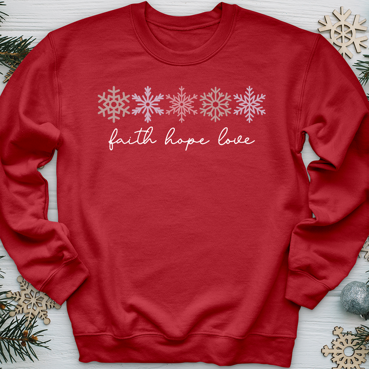 Faith Hope Love Snowflake Assortment Crewneck