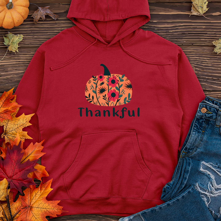 Thankful Pumpkin Midweight Hooded Sweatshirt