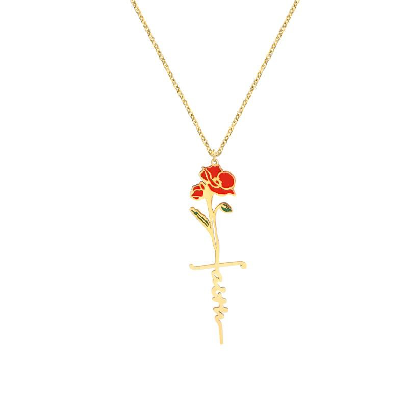 Rose Faith Gold Necklace