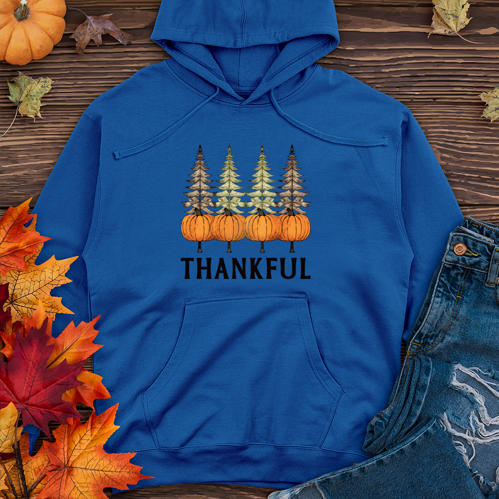 Retro Harvest Trio Pine Trees Midweight Hooded Sweatshirt