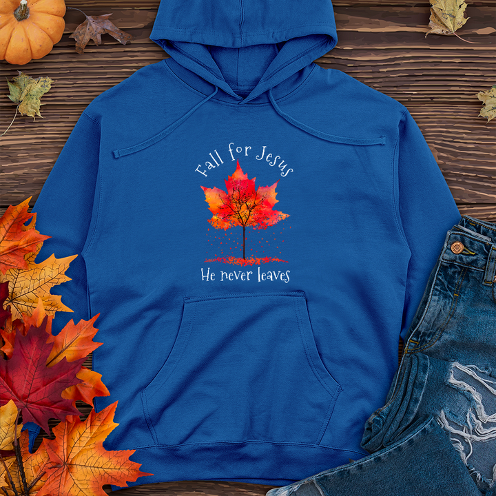 Fall For Jesus Falling Leaves Midweight Hoodie