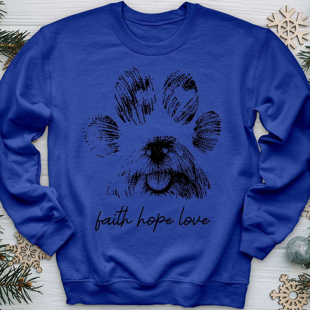 Faith Paw Print Face Crewneck