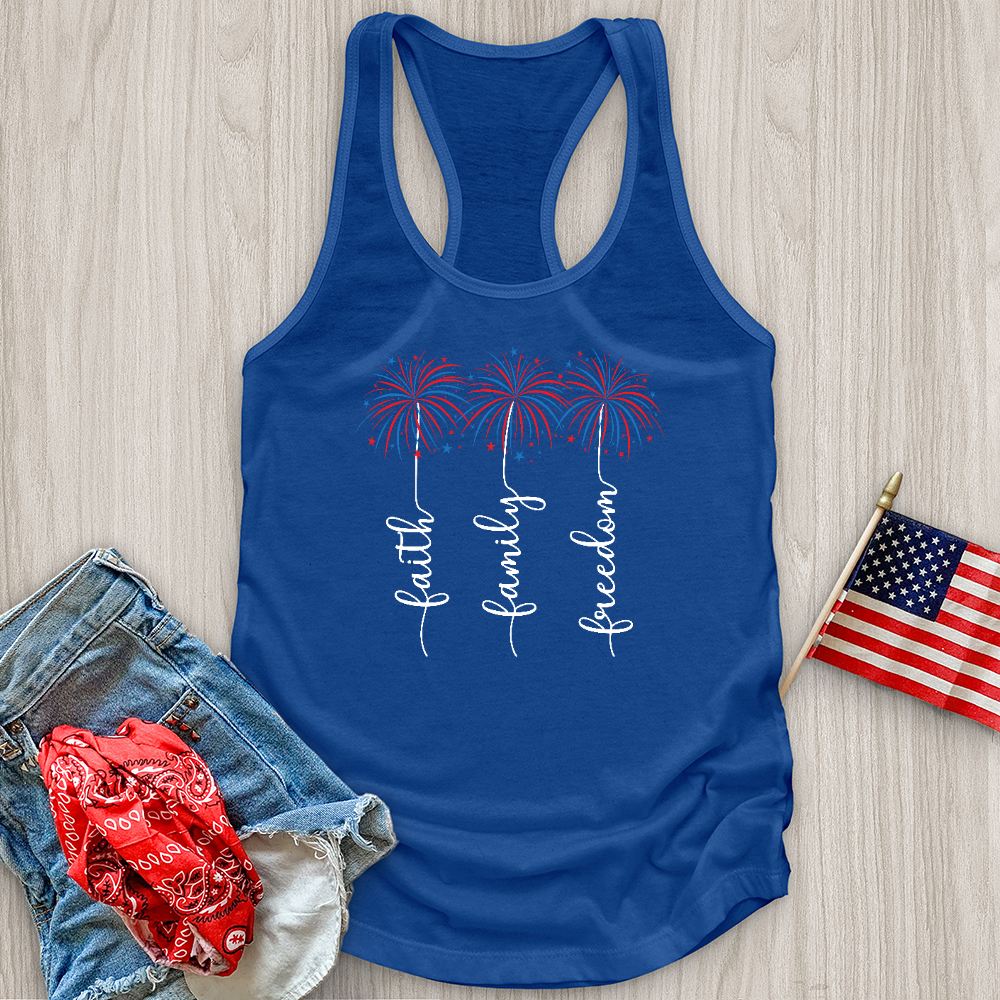 Faith Family Fireworks Art Tank Top