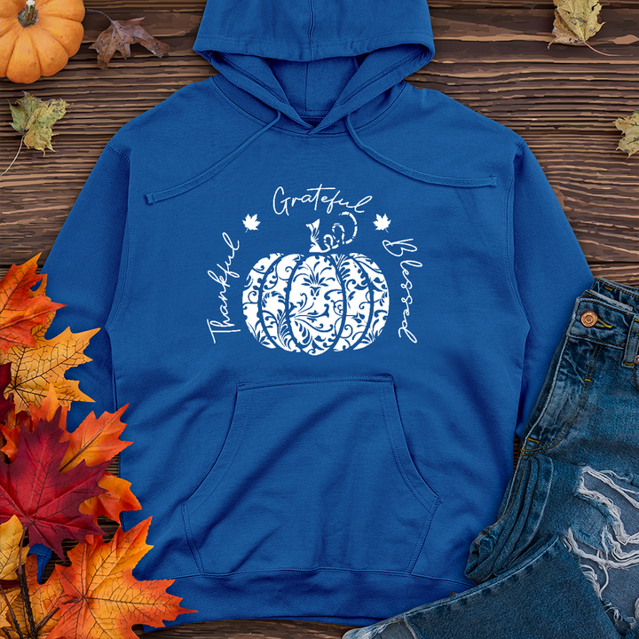 TGB White Floral Pumpkin Midweight Hoodie