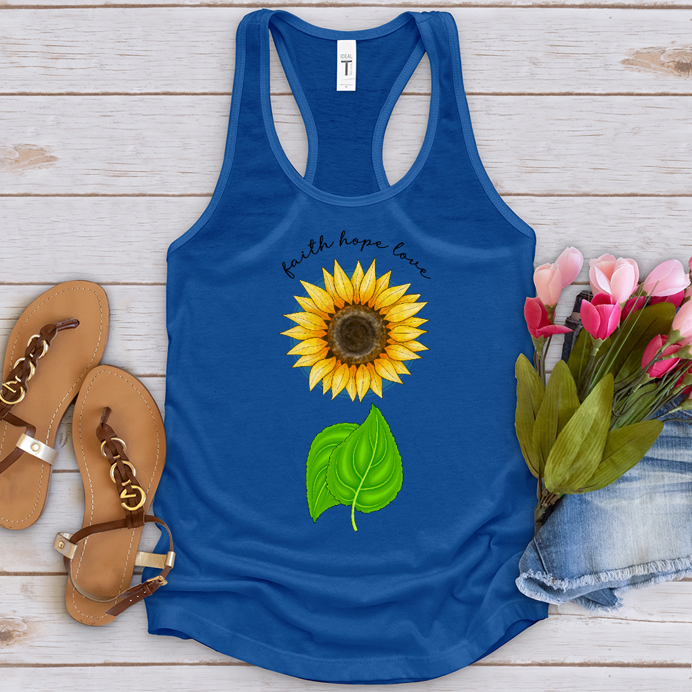 Faith Hope Love Sunflower Tank Top