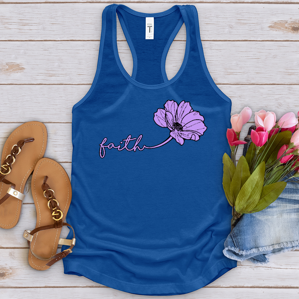 Faith Purple Flower Tank Top