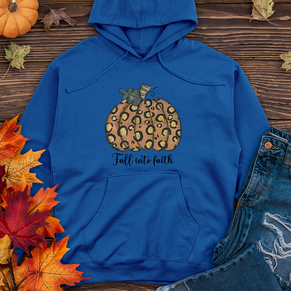 Fall Into Faith Gold Pumpkin   Midweight Hoodie