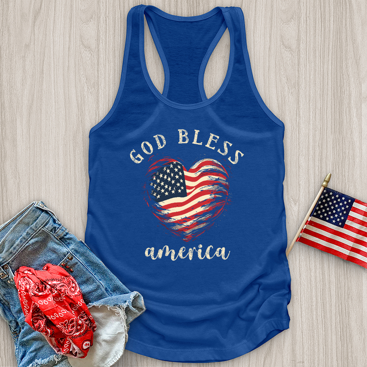 God Bless Waving Flag Tank Top