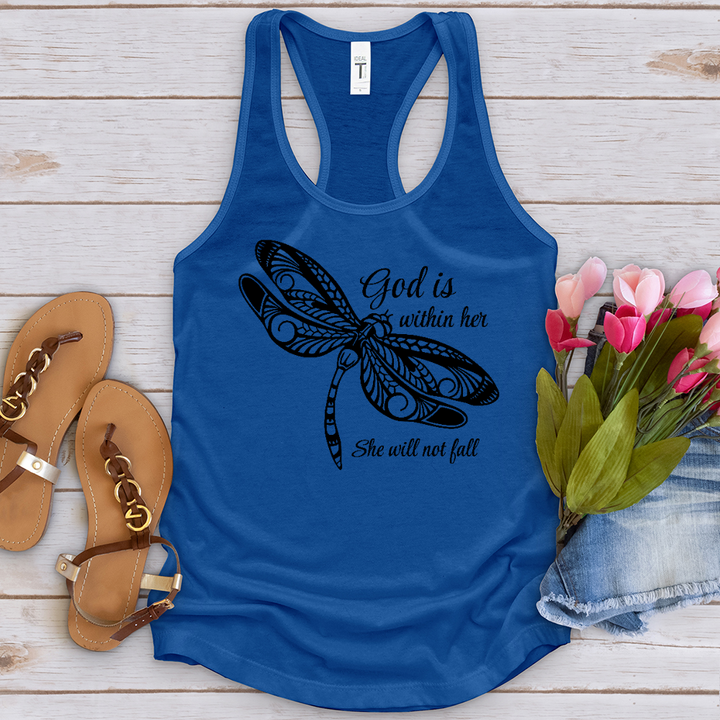 She Will Not Fall Dragonfly Tank Top