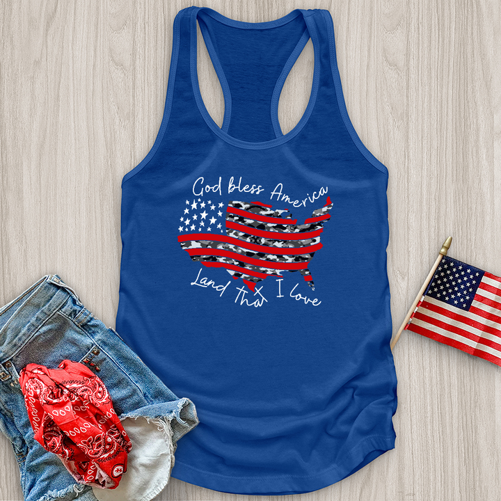 God Bless America Camo USA Tank Top