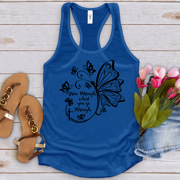 Grow Through What You Go Through Black Tank Top